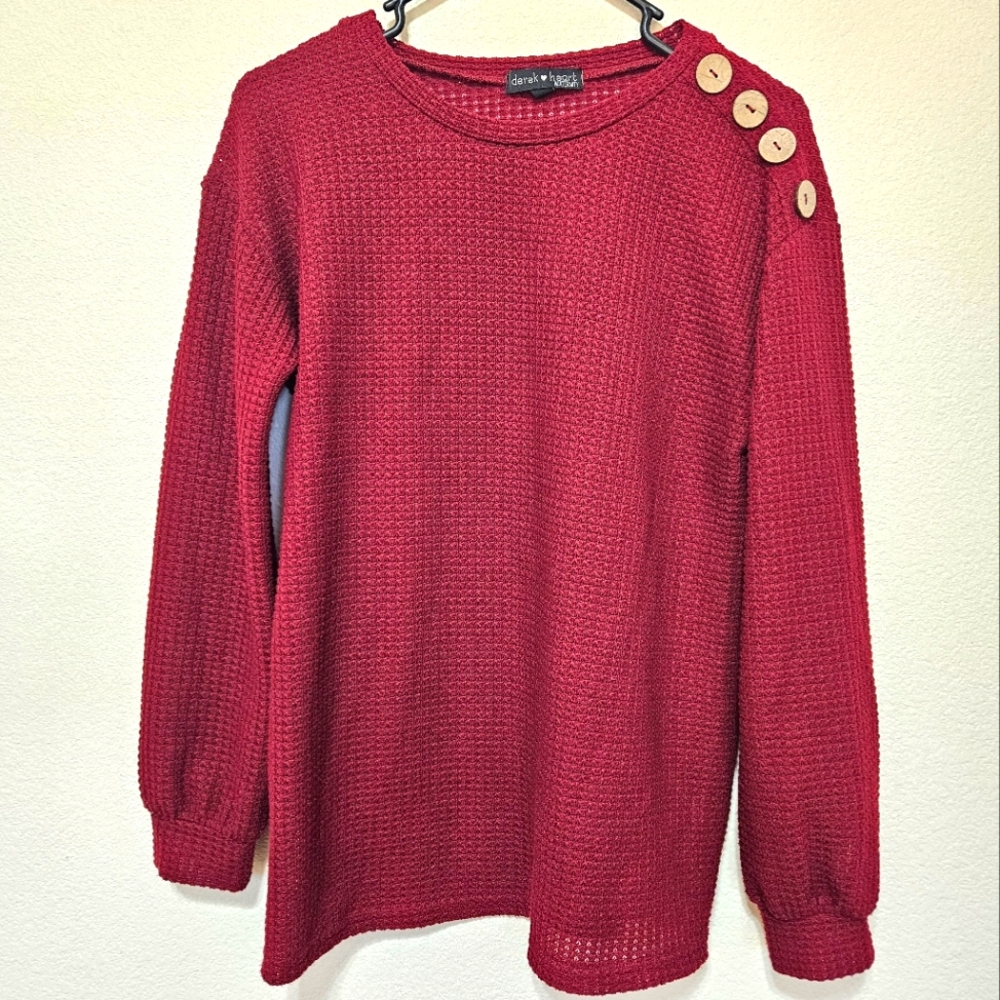 3/$30 Waffle Knit Crew Neck Sweater